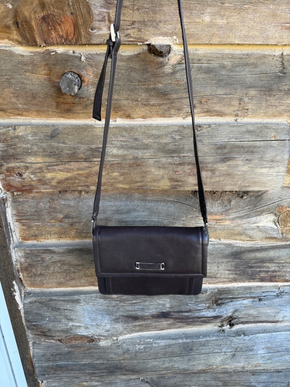 Women's Dark Brown Leather Messenger Crossbody Bag